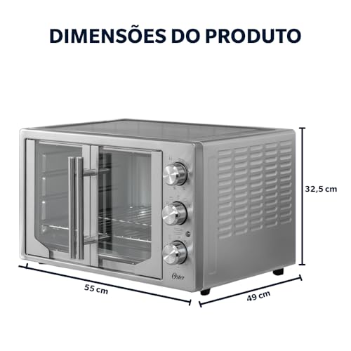 Forno e Fritadeira Sem Óleo Oster 42L French Door 2 em 1-127V - Imagem 3