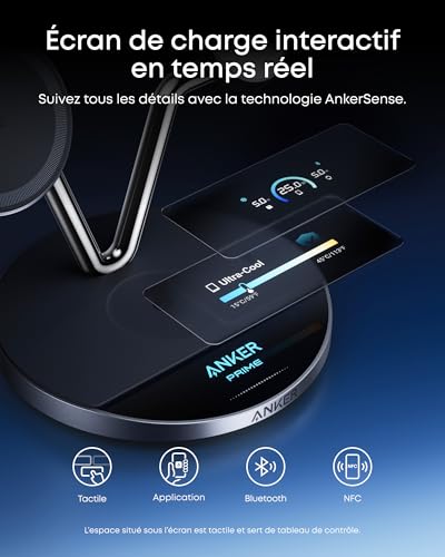 Station de charge sans fil Qi2 Anker Prime 3 en 1 - vue 6