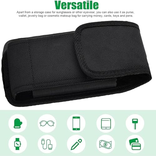 Image of Eyeglass Case, Soft Sunglasses Case | Portable, Outdoor Carrying Organizer, With Carabiner
