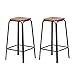 Juego de 2 taburetes de bar estilo industrial de madera de acacia maciza y metal / Factura y acabados cuidados – Colección Workshop
