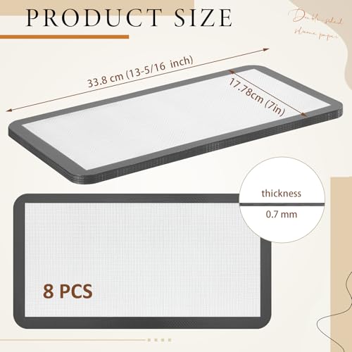 Image of 8 Pcs Silicone Baking Mats Bulk Compatible with Harvest Right Freeze Dryer