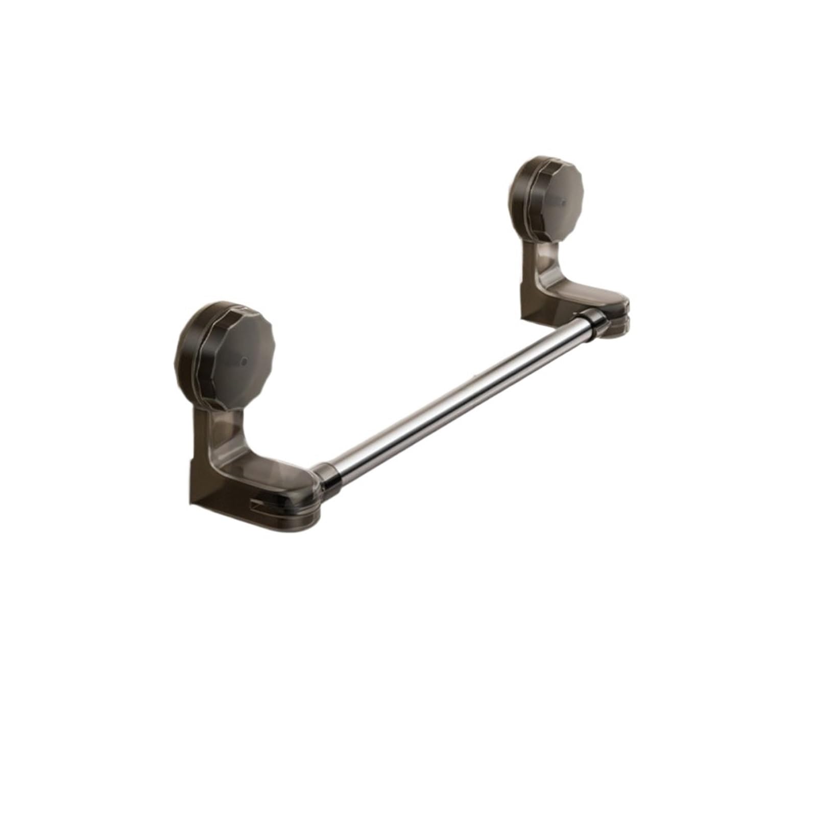 1pc Wall-Mounted Suction Cup Towel Rack Waterproof Strong Retractable(Black 30cm)