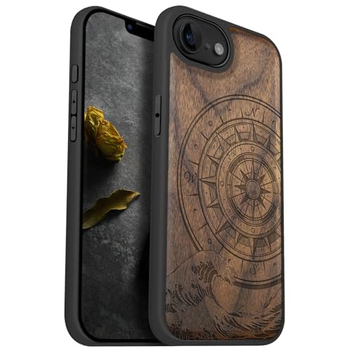 Case iPhone 17e bois de noyer Carveit pour les passionnés de voyage et nature