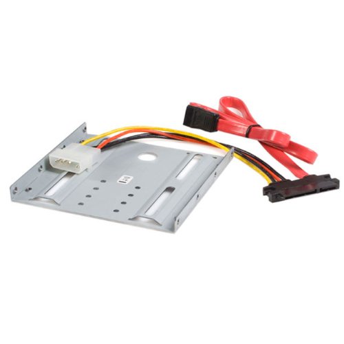 StarTech.com SSD Mounting Bracket - Solid Metal - 2.5in to 3.5 Hard Drive Adapter - SSD Bracket - SSD Upgrade Kit (BRACKET25SAT), 1x3.5