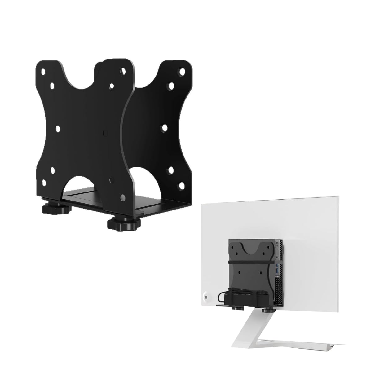 Mini PC Thin Client Adjustable Mounting Bracket - Compact VESA Wall Desk Hanging Stand for Computer Accessories Peripherals