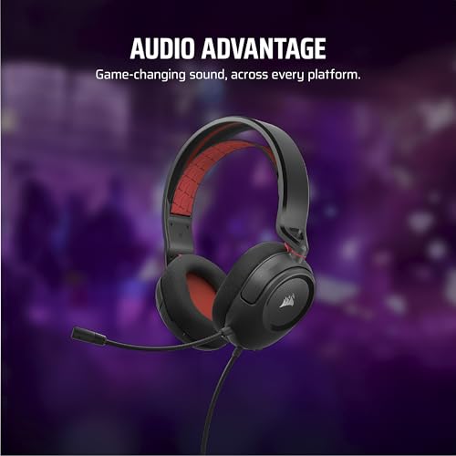 Image of Corsair HS35 v2 Multiplatform Wired Gaming Headset - Flexible Omni-Directional Microphone - Universal 3.5mm Connection - PC, Mac, PS5, PS4, Xbox, Nintendo Switch, Mobile - Red