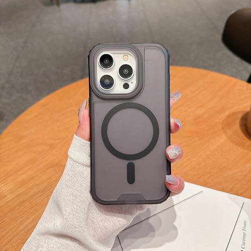 Coque de téléphone magnétique pour iPhone 16 et 15 Pro Max, protection noire ultra-résistante
