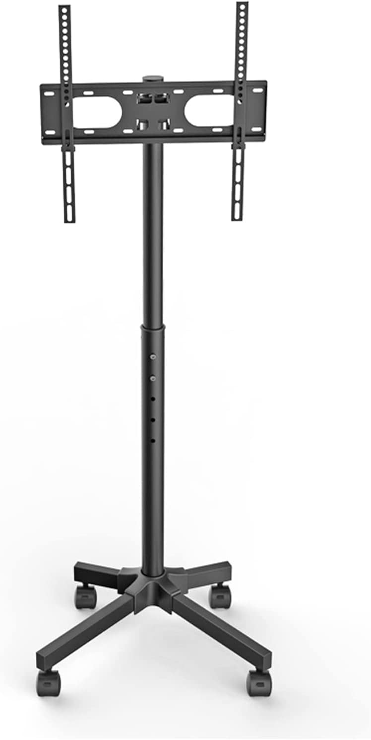 HPTHLY Mobile Tv Cart On Wheels,Tilt Floor Trolley Stand Holds Up To 35Kg/77Lbs,For 17-55 Inch Flat Screen/Curved Tvs And Monitors Tv Mount Tv Stand