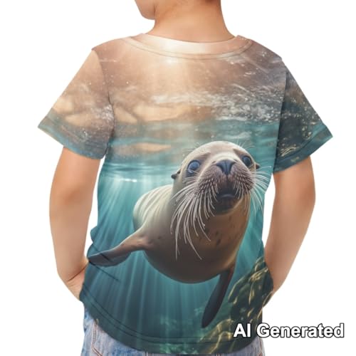 Image of Xhuibop Kids T Shirts for Boys Size 3-16 Girls Short Sleeve Sportswear Active Tops