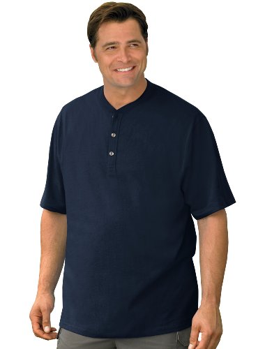 Harbor Bay by DXL Men's Big and Tall Wicking Jersey Henley Shirt