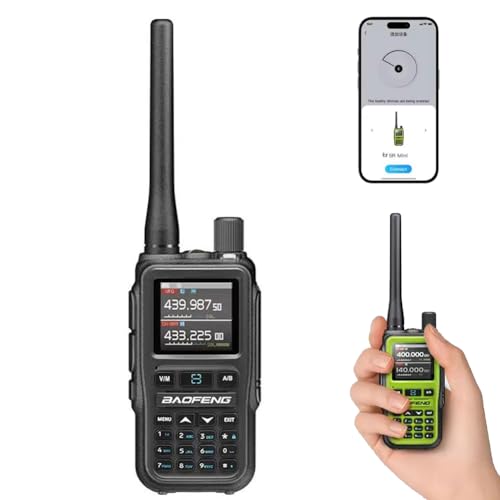 For UV-5R Two Way Radio, 5R MINI Dual Band Amateur Radio Ham Radio, 999 Channels, Bluetooth Programmable, AM/FM Receiver, Long Range Rechargeable Handheld Walkie Talkies (gray)