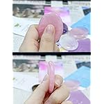 Thumb Worry Stones for Anxiety Healing Crystals Set 2PCS Natural Amethyst Rose Quartz Crystal Hand Carved Pocket Palm Stone Gemstones Reiki Meditation Witchy Spiritual Stress Relief Gifts for Women - Image 4
