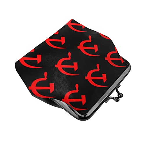 Pu Leather Buckle Coin Purse Eed Hammer And Sickle Girls Kiss-Lock Change Purse Wallets3