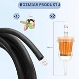 Lociban Zestaw węży benzynowych Ø 4 mm, wąż paliwowy 2 metry z 2 filtrami benzyny i 10 opaskami zaciskowymi, do motocykli, samochodów, skuterów, traktorów, małych silników