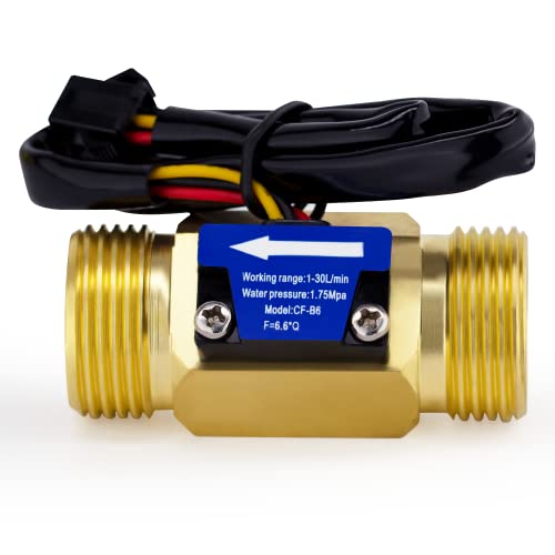 Digiten G3/4"Male Thread Water Flow Hall Sensor Switch Flowmeter Counter 1-30L/min