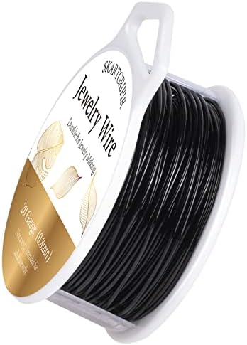 Skartgripir Jewelry Wire, 20-Gauge Tarnish Resistant for Jewelry Making, Copper Wire for Jewelry Making and Crafting (Black/20-Gauge)