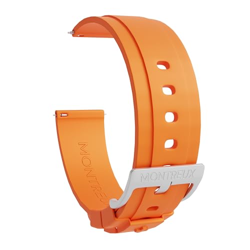 MONTREUX Quick Release 20mm Watch Band – Super Slim Rubber Watch Strap (50% Thinner than Others) – For Rolex, Omega, TAG Heuer, Seiko & More - Orange