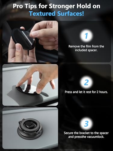 Image of Magnetic Phone Holder for Car [90+LB Strongest Suction&3000gf Strongest Magnetic] 360 Adjustable Vacuum Phone Holders for Your Car, Magsafe Car Mount for iPhone (Black)