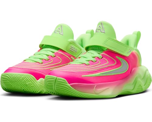 Giannis Immortality 4 Little Kids' Shoes (FZ6733-304, Lime Blast/Hyper Pink/Iron Grey)2