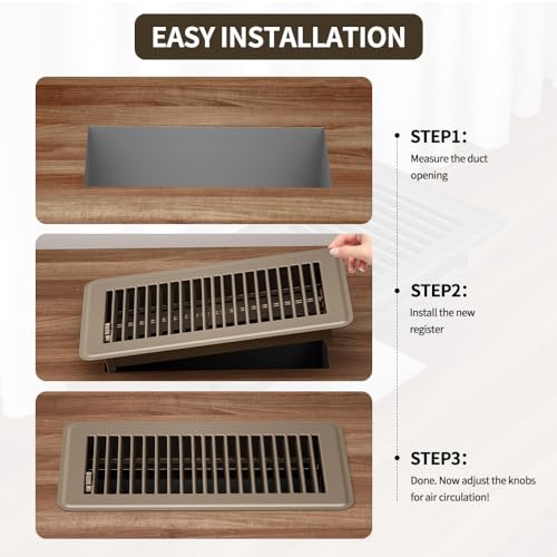 Grille d'aération de sol ajustable pour remplacer une bouche de ventilation cassée
