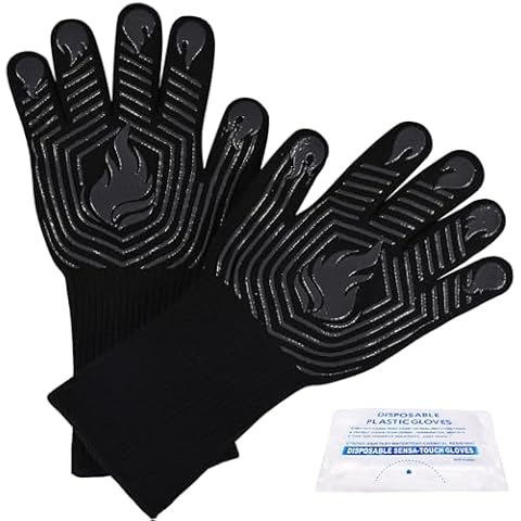 BBQ Gloves, 1472°F Heat Resistant Gloves Fireproof Mitts Cover