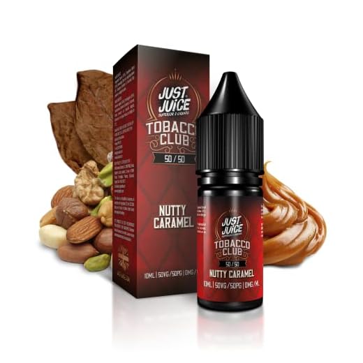 Just Juice Superior E-Liquids Vape Liquid with No Nicotine - Nutty Caramel Tobacco Flavour - 10ml Bottle, 50/50 0mg e-Liquid, Nic Free eliquid