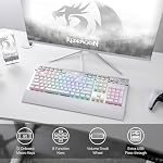 Redragon K550 RGB Gaming Keyboard, 104 Keys + 12 Macro G Keys Wired Mechanical Keyboard w/Hot-Swap Socket, Custom Clicky Purple Switch, Extra USB Port & Wrist Rest