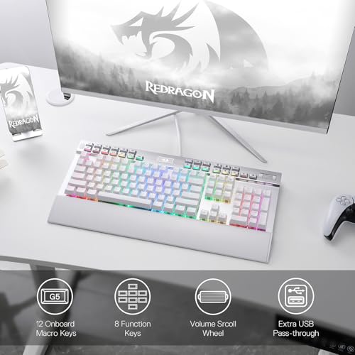 Yama K550 Tastiera RGB Gaming (Bianca), US Layout - Tastiera gaming - Immagine 1