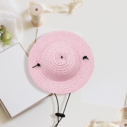 Pet Hat Summer Dog Shade Straw Hat Dog Cat Party Holiday Costumes Hat Dog Sun Hat Dog Birthday Hats For Large Dogs (Pink, Xs) #TOP3