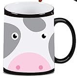 Moo Farm Cow Cute Face Magic Color Morphing Ceramic Coffee Mug Tea Cup by Moonlight Printing