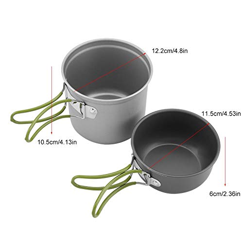 Portable Outdoor Cookware 2Pcs/Set Aluminum Pot Pan With Carrying Mesh Bag Camp Stove For Camping Hiking Backpack Picnic #TOP1