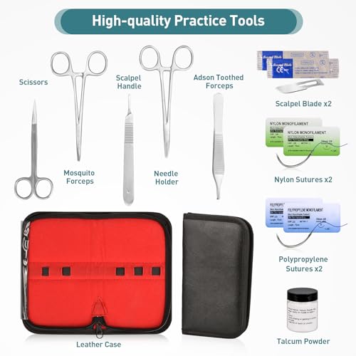 Image of Suture Practice Kit for Medical Students, Silicone Suture Arm, Reusable Wound Practice Suturing Kit for Nursing, Veterinary, Surgical Training, Education Only