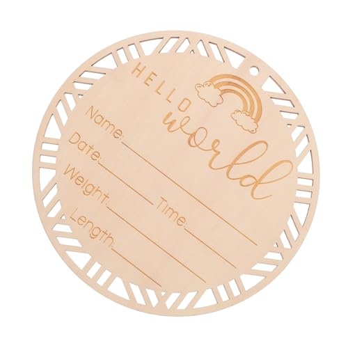 JOINPAYA Wooden Baby Name Sign Round Birth Announcement Newborn Milestone Elegant Decor for Nursery Unique Present Idea