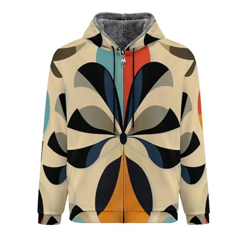 Veste polaire homme pour le plein air décontracté avec imprimé géométrique