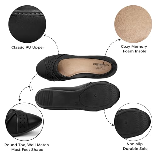 Image of CHIN.MOON Women's Ballet Flats Comfortable Dressy Walking Dress Casual Shoes
