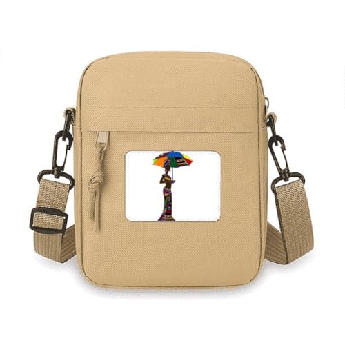 Mini sac à bandoulière imprimé africain aborigène aux finitions soignées de luxe