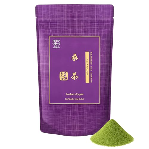 Image of YEDOENSIS Kuwacha Powder - Organic Japanese Mulberry Leaf Tea Powder, Vegan, Gluten-Free, Caffeine-Free (100g)