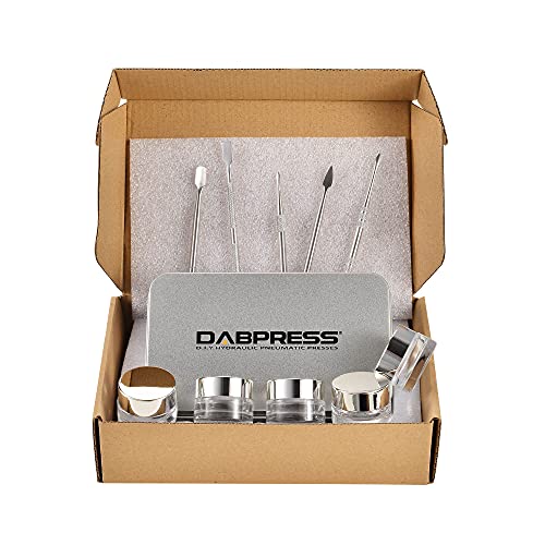 10-Piece Wax Collection and Storage Tool Kit - 5pc Glass Concentrate Jars/Containers & 5pc Stainless Steel Carving Scraping Tool Set - Thumbnail 4