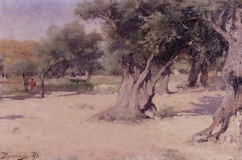 Tableau Toile Affiches d'Art Oliviers Terre Sainte Vasilij Dmitrievich Polenov Peinture Décorative