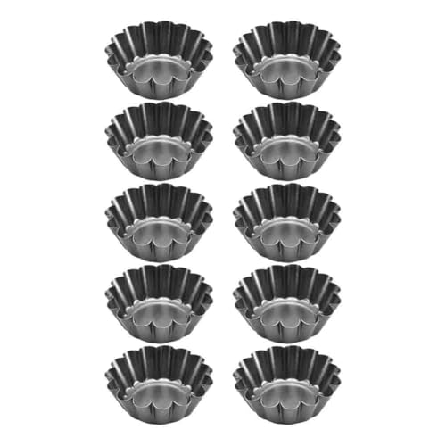 10 latas de tarta de huevo, acero al carbono para hornear sin esfuerzo, para mini pasteles y amantes de la pastelería