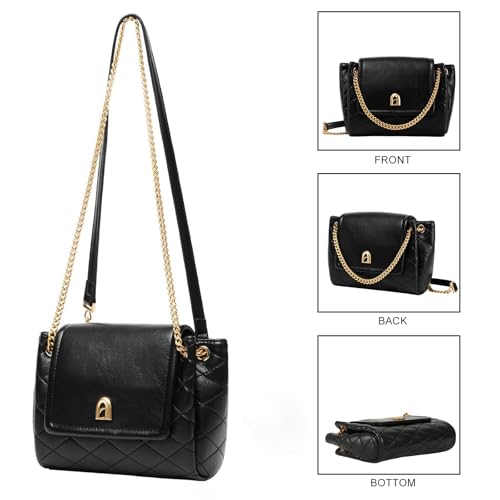 LAFESTIN Small Quilted Crossbody Bags For Women With Chain Strap, Trendy Shoulder Bag Soft Clutch Womens Crossbody Handbags4