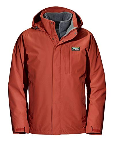 L.L.Bean(エルエルビーン) メンズ エル・エル・ビーン・セーター・フリース 3イン1 ジャケット 米国フィット・レギュラー Lサイズ オレンジ/グレー 0SSQ245006