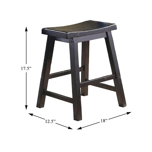 Homelegance Saddleback 18-Inch Barstool, Black #TOP2