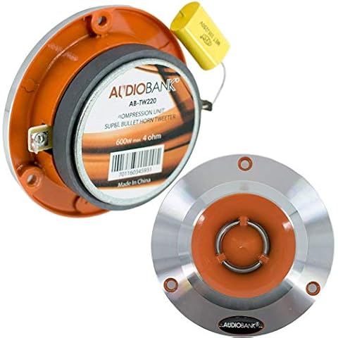 Audiobank AB-TW220 3.75 inch 600 Watt Car Audio Heavy Duty Compression Super Horn Tweeter/Die cast Aluminum Frame/Frequency Response: 2000 Hz - 20000 Hz Cover