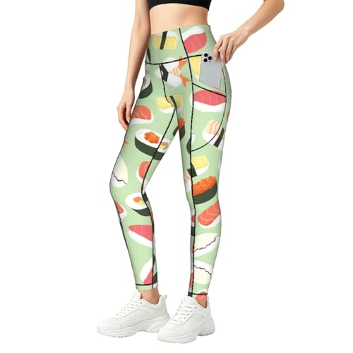 Leggings de sushi con bolsillos para lucir un estilo divertido en el gimnasio y tu día a día