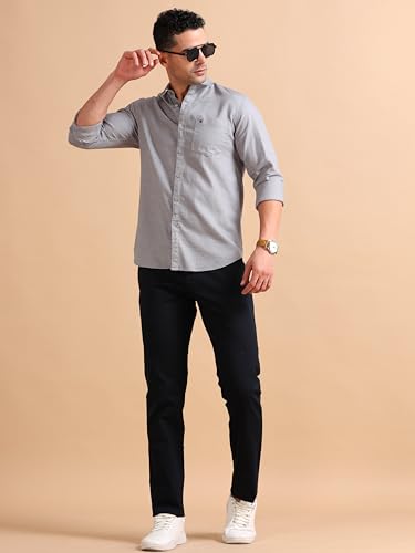 Image of COOL COLORS Men's Solid Slim Fit Casual Shirt | Breathable Soft Fabric | Spread Collar | Stylish Modern Comfort | Office, Party, Weekend Essential