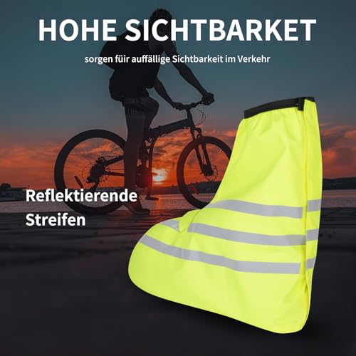 Nogsay wasserdichte Überschuhe Fahrrad,Unisex Regenüberschuhe Fahrrad Wasserdicht,Regenschuhe Fahrrad Überzieher,Regenschutz Gamaschen für Fahrradfahrer mit Reflektoren,Fahrrad Überschuhe Regen
