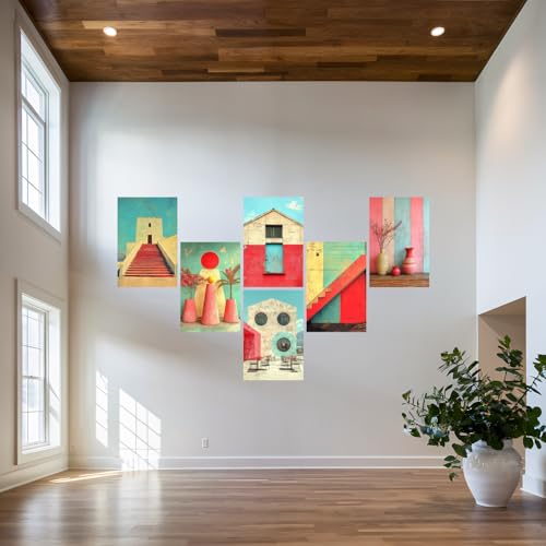 Image of SiddArtify Architectural Wall Art Poster Print Set - Modern Building Photo Decor for Living Room Office - 12x18 inch Sticker Pack of 6