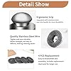 5Pcs Steel Wool Scrubber with Replacement Wire Sponge Pads Set, Stainless Steel Scrubber with Handle for Scouring Stubborn Messes from Cast Iron, Pots, Pans, Grill, Stoves, Sink(1 Scrubber+4 Pads) #1