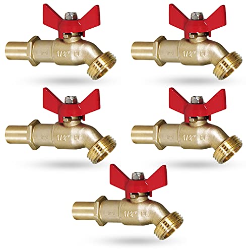 Image of Midline Valve Brass Extended Street Hose Bib Boiler Drain, 1 /2'' SWT /Press, (5 Pack)